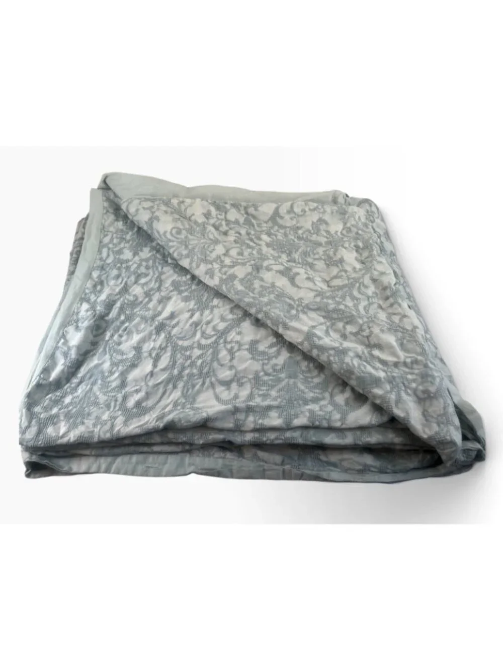 Nicole Miller Artelier Seafoam Blue Queen Damask Print Duvet Cover
